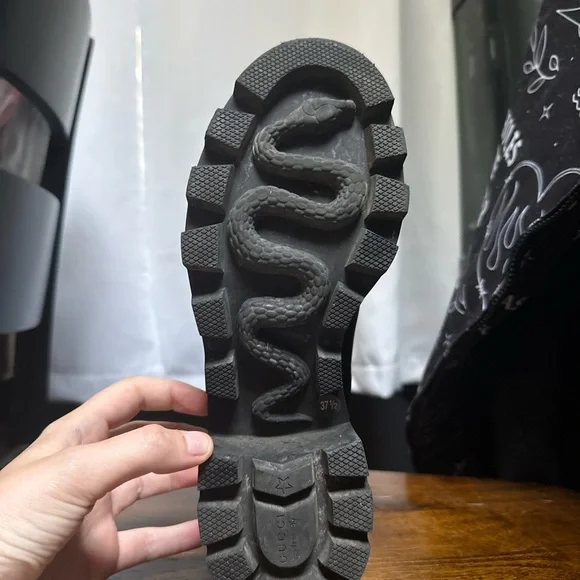 Gucci Black Ankle Boots with Gold Accents - Picture 2 of 4